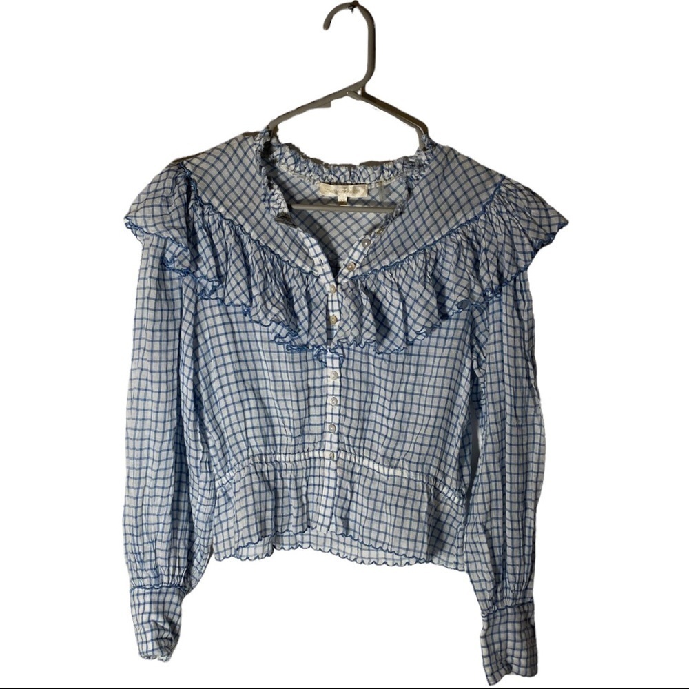 LoveShack Fancy Sussane top Caspian blue - Picture 2 of 11
